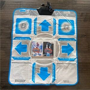 Nintendo Wii - Dance Dance Revolution (DDR) Mat + 2 Games Hottest Party 1 & 2